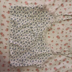 Floral Lace Trim Cami Top